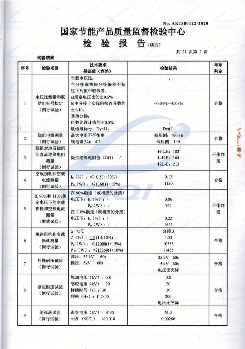 高低压试验报告-S11-1250平谷平谷平谷油浸式变压器-2.jpg